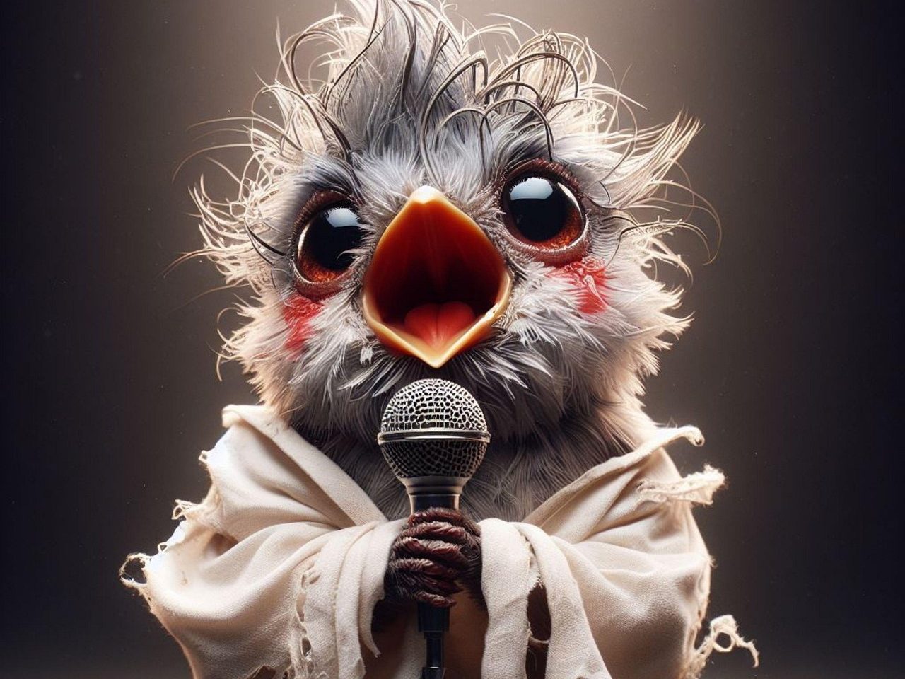 Diverse Menschen unter einem Regenbogen und der Erdkugel mit Mikrophon in der Mitte und den 17 Nachhaltigkeitszielen SDGs. 